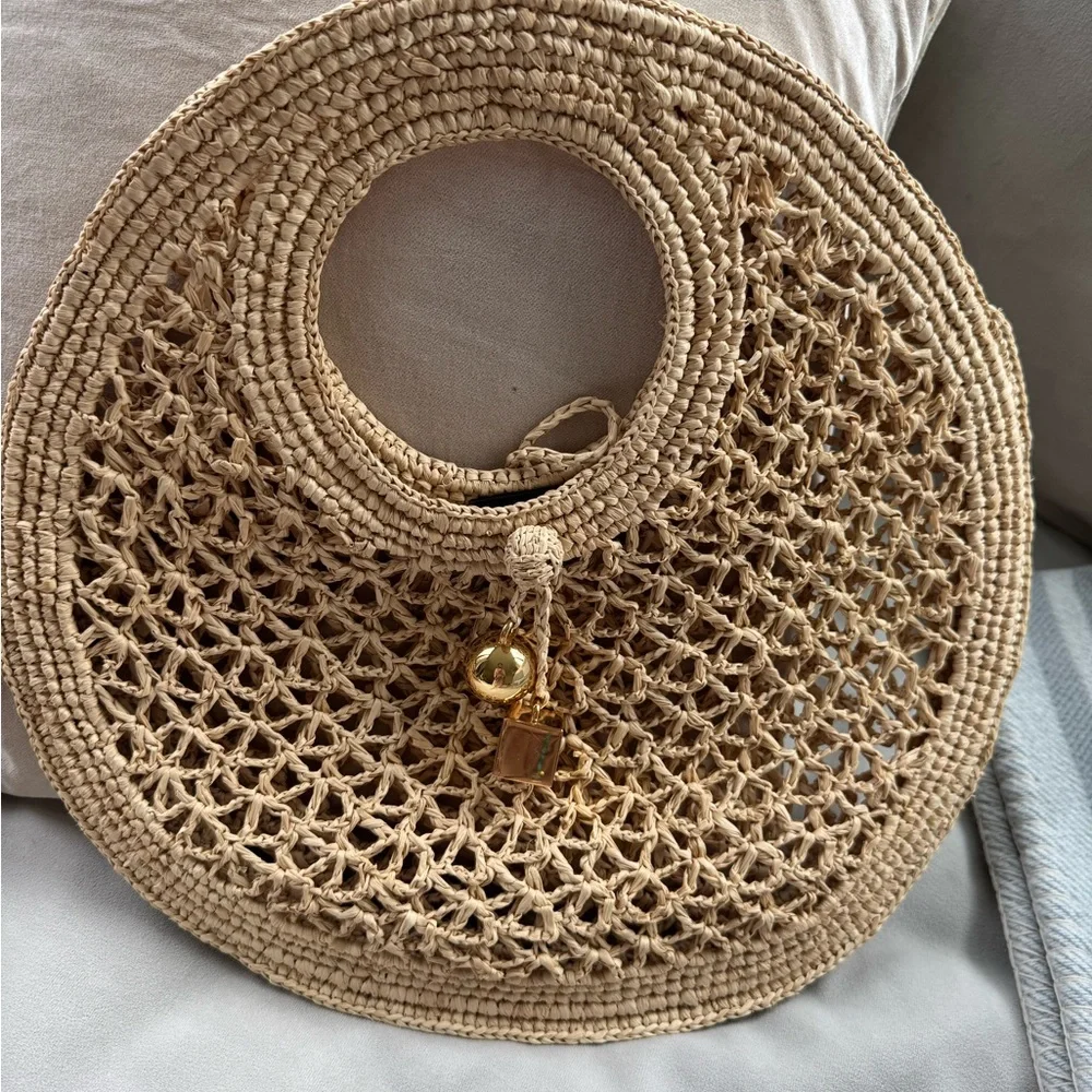 Jacquemus Beige Woven Circle Bag - Picture 2 of 3